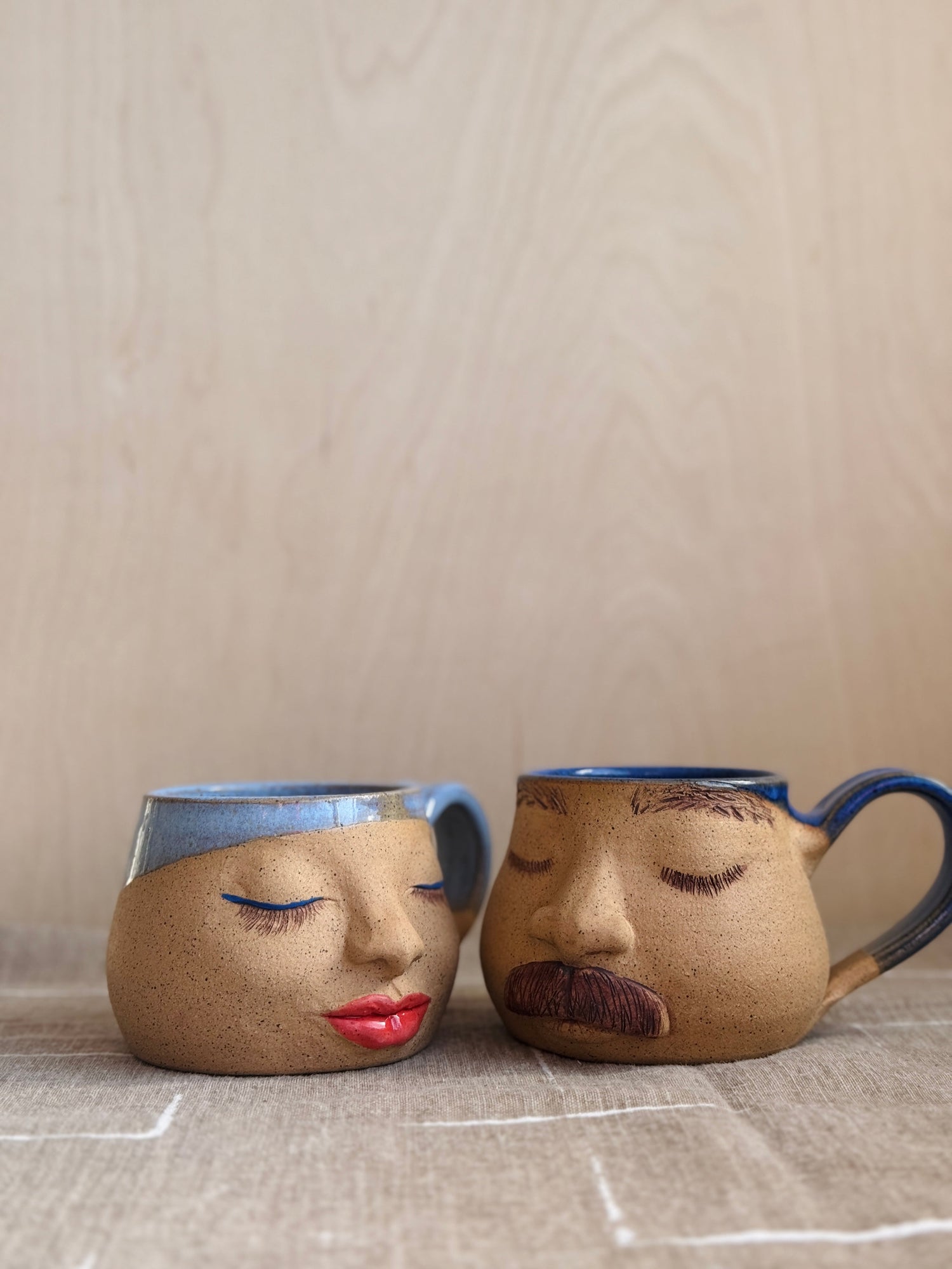 Hand Sculpted Face Mugs