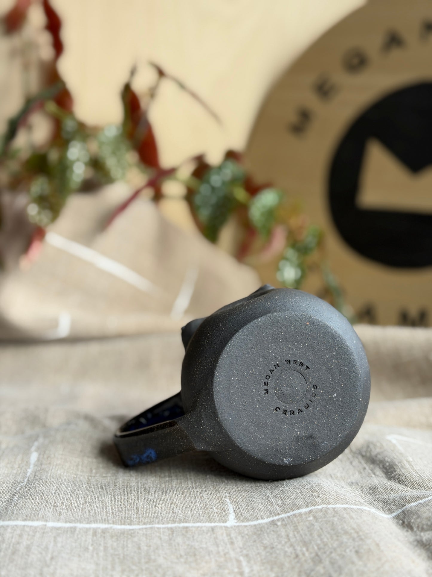 Handmade Cobalt & Black Boob Mug